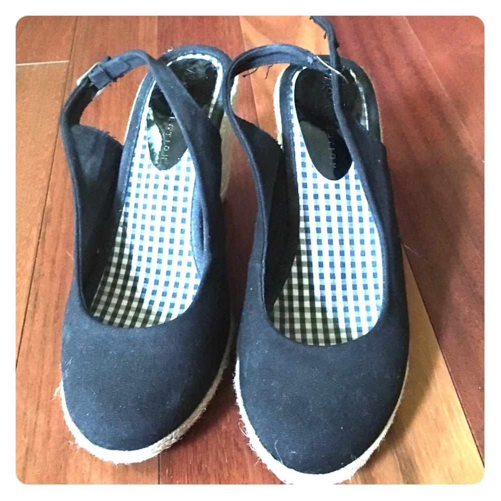 Navy Beachy Wedges
